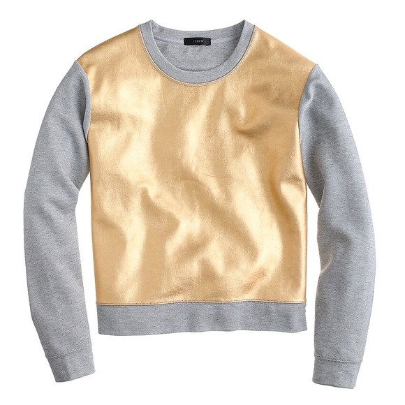 J. Crew Tops - {j crew} NWT! Gold foil sweatshirt